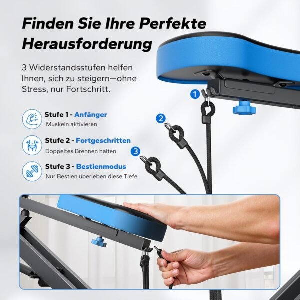 MERACH-Squat-Maschine für Gesäßtraining, faltbares Trainingsgerät mit einstellbarem Widerstand, Beintrainingsgerät mit 350 Pfund Gewichtskapazität, Rudergerät - Image 6