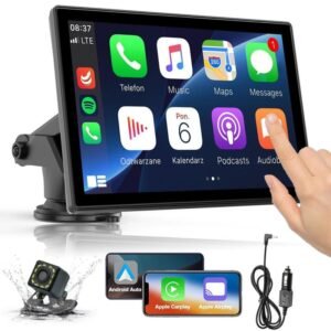 Kabelloser Autobildschirm, 7 Zoll, Musik / Spiegelverbindung / Navigation für alle Autos, die Rückfahrkamera muss mit dem entsprechenden Kabel im Fahrzeug verbunden werden, neu für 2025